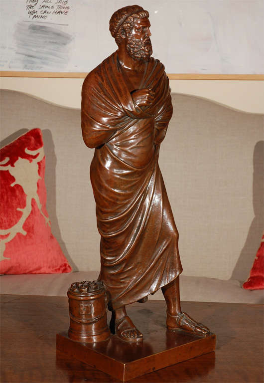 Bronze Statue of a Roman Sentaor In Excellent Condition In Newport Beach, CA