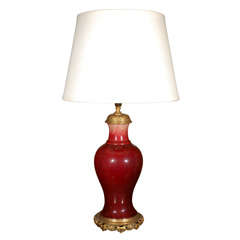 19th Century French Oxblood Table Lamp