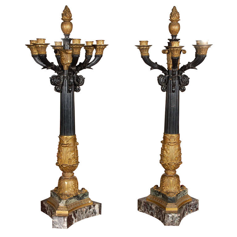 Grand Pair of French, Second Empire Candlesticks