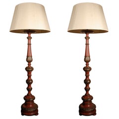 Antique Italian Altar Stick Floor Lamps
