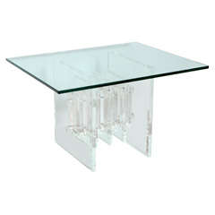 A Lucite And Glass Coffee Table