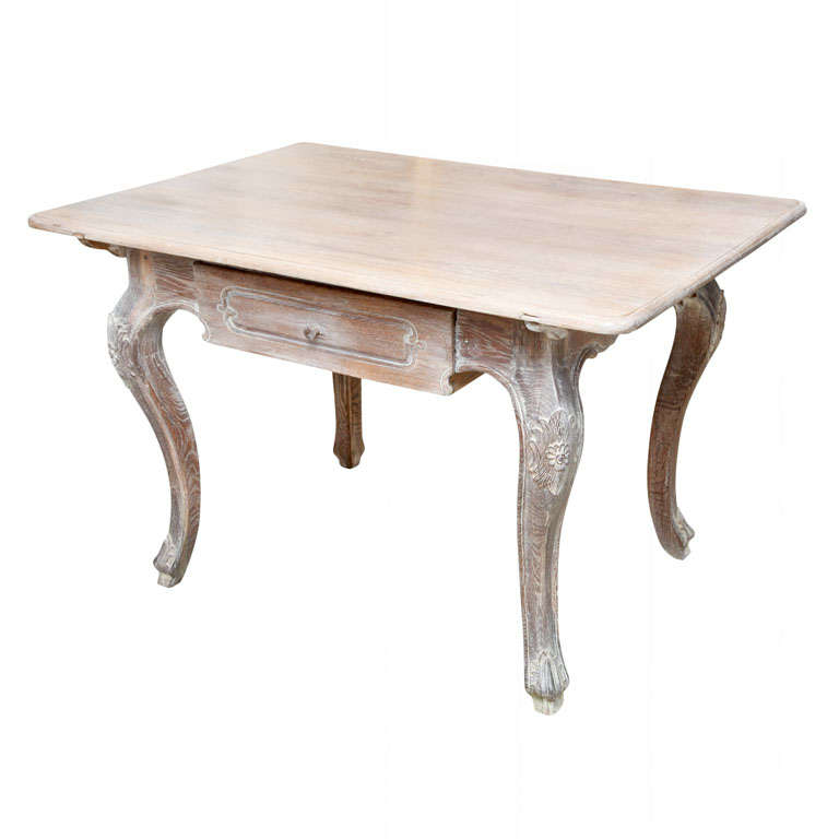 French Cerused Oak Writing Table