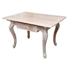 Antique French Cerused Oak Writing Table