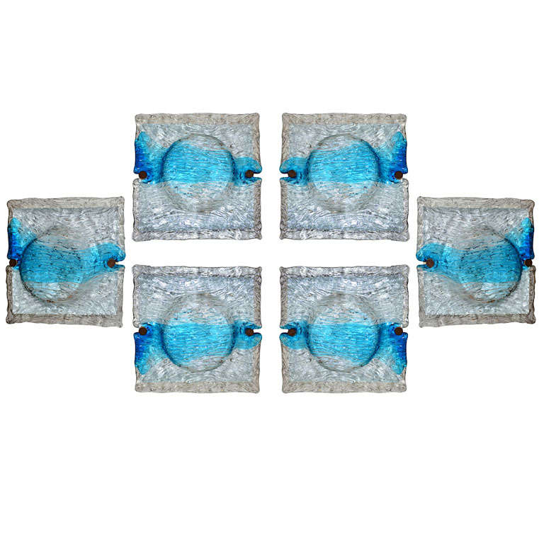 VENINI, Six Large Quilt Sconces For Sale