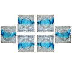 VENINI, Six Large Quilt Sconces