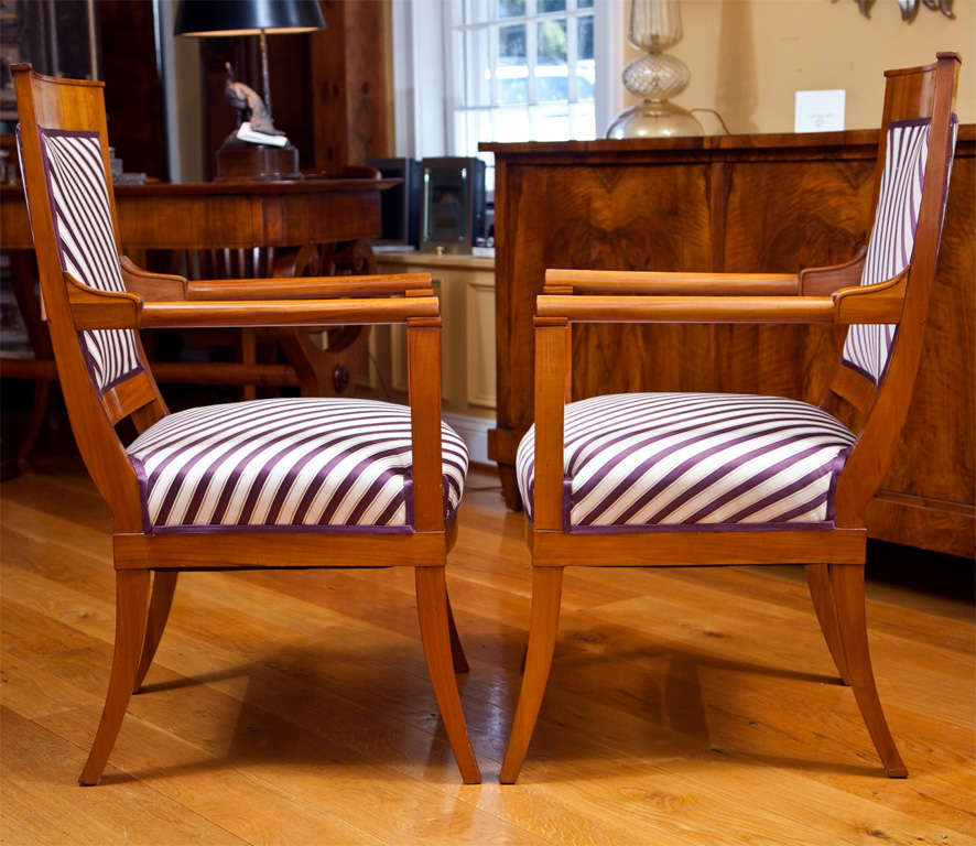 German Pair of Neoclassic Fauteuils For Sale