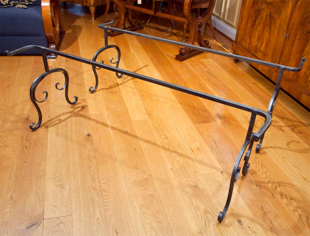 Large hand forged wrought iron low table base
