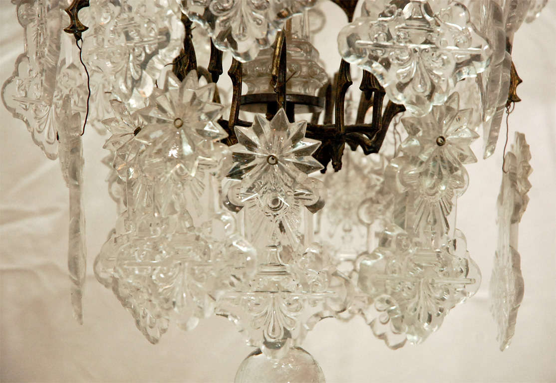 Fine Gothic Brass and Crystal Chandelier 2