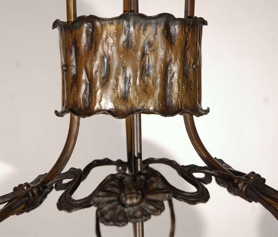 20th Century Fine European Art Nouveau Pendant Fixture For Sale