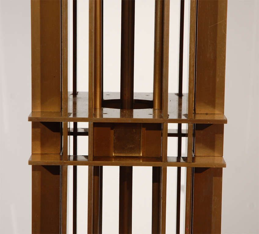 Pair of Cast Brass Illuminated Newel Posts In Good Condition In Los Angeles, CA
