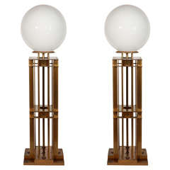 Pair of Cast Brass Illuminated Newel Posts 5