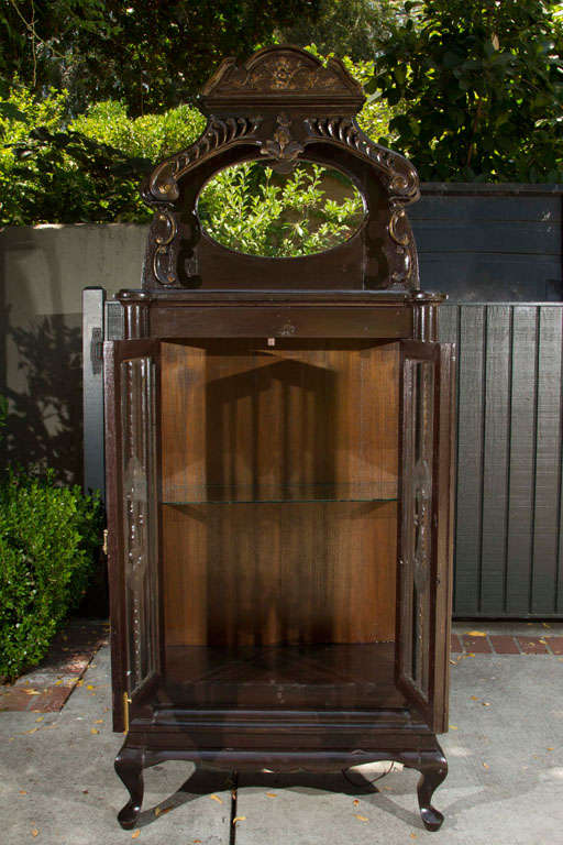 Glass Early 1900s Curio Cabinet For Sale