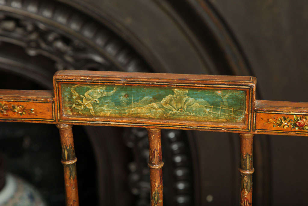 Antique Regency Painted Faux Satinwood Settee, circa 1810 For Sale 3