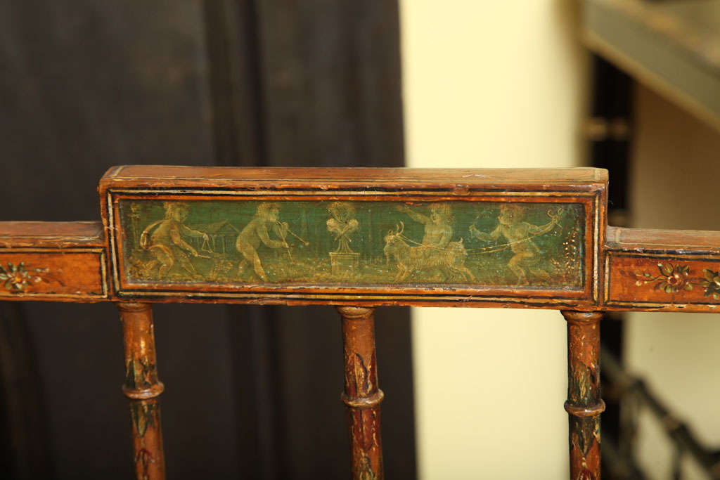 Antique Regency Painted Faux Satinwood Settee, circa 1810 For Sale 4