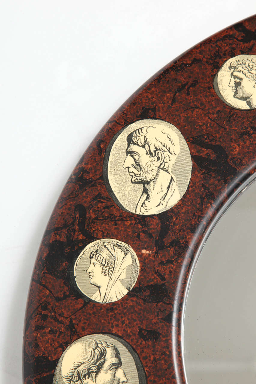 Lacquer Rare mirror designed by Piero Fornasetti