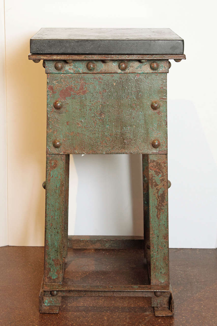 Industrial French Steel Mount with Limestone Top