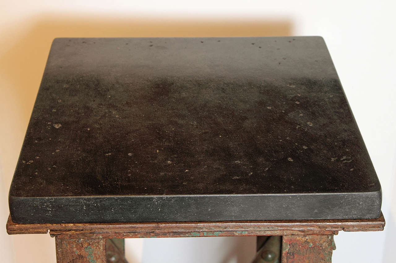 French Steel Mount with Limestone Top In Good Condition In Dallas, TX