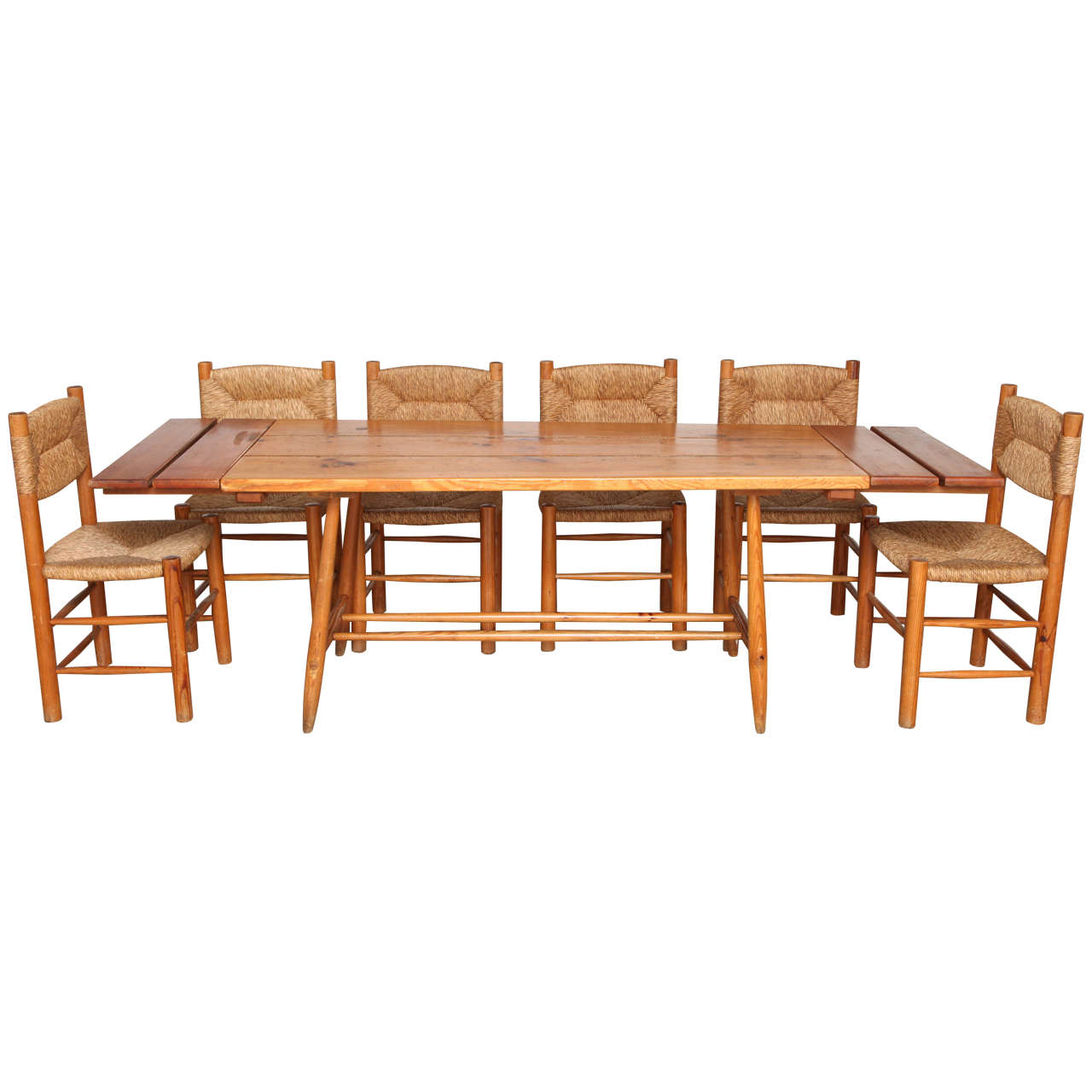 Charlotte Perriand Table and Six Chairs