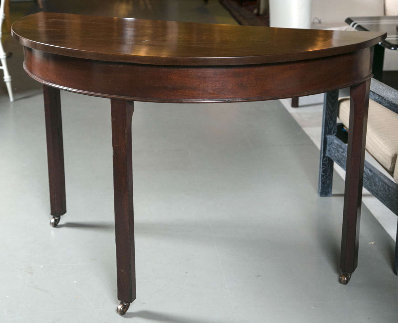 Pair of 18th Century English Georgian Demilune Tables