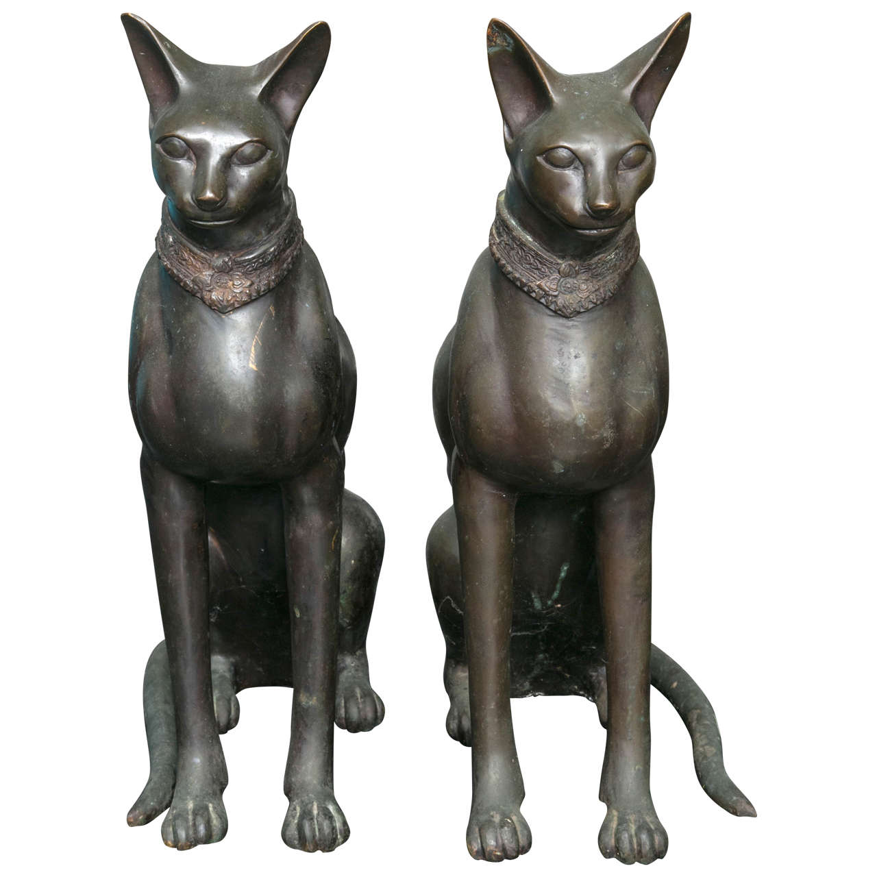 1940s French Bronze Cats