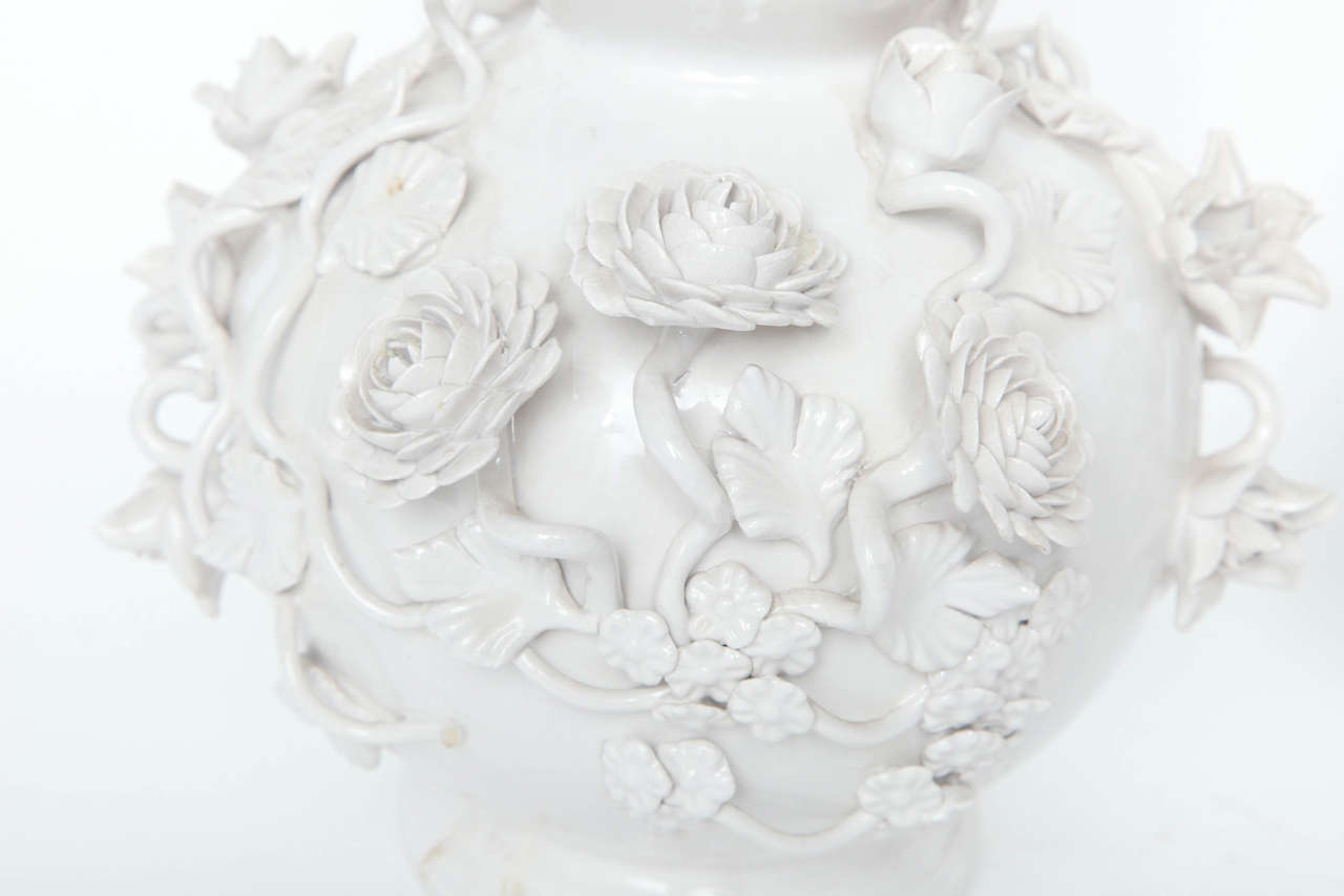Glazed Hand Built Italian Floral Vases