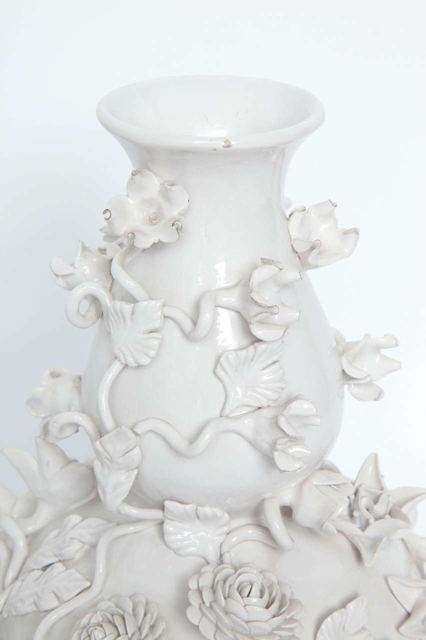 Hand Built Italian Floral Vases In Good Condition In New York, NY
