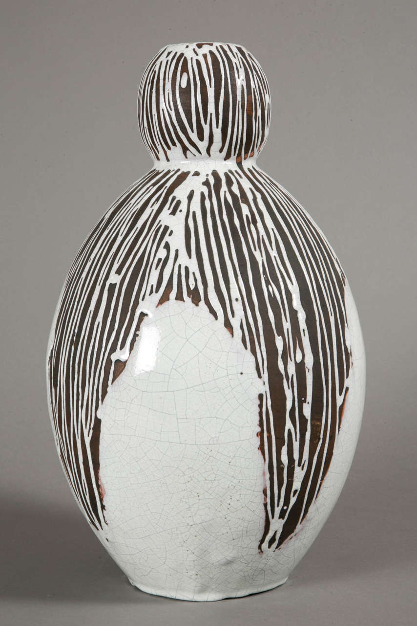 Mid-20th Century Enameled Terracotta Vase, 1930 by Primavera