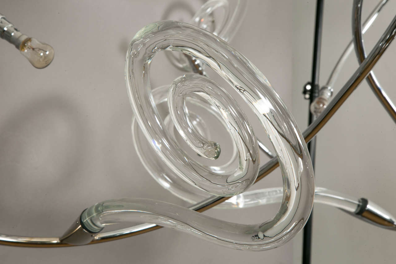 Contemporary Large Steel and Murano Glass Chandelier, by Maroeska Metz, 2012