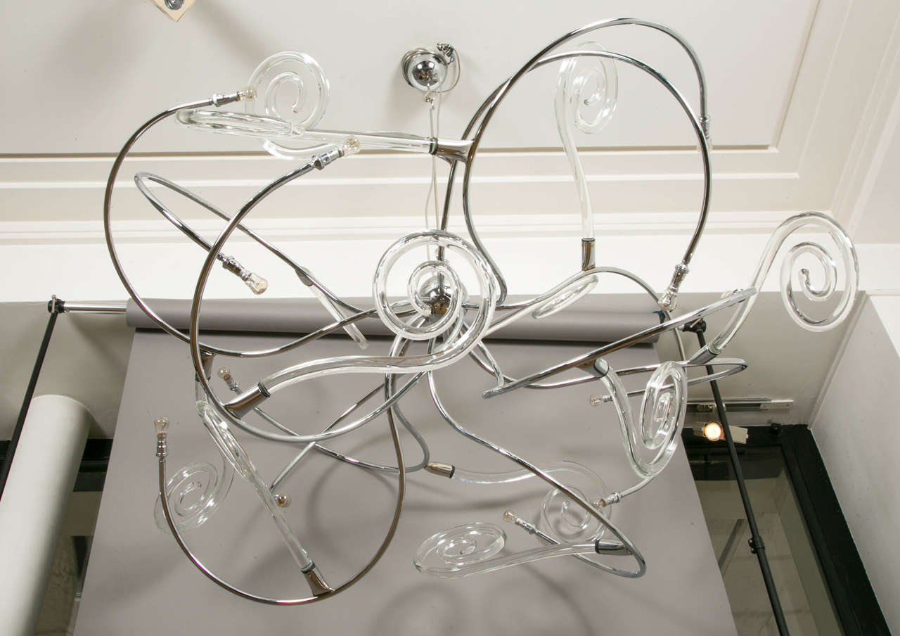 Large Steel and Murano Glass Chandelier, by Maroeska Metz, 2012 1