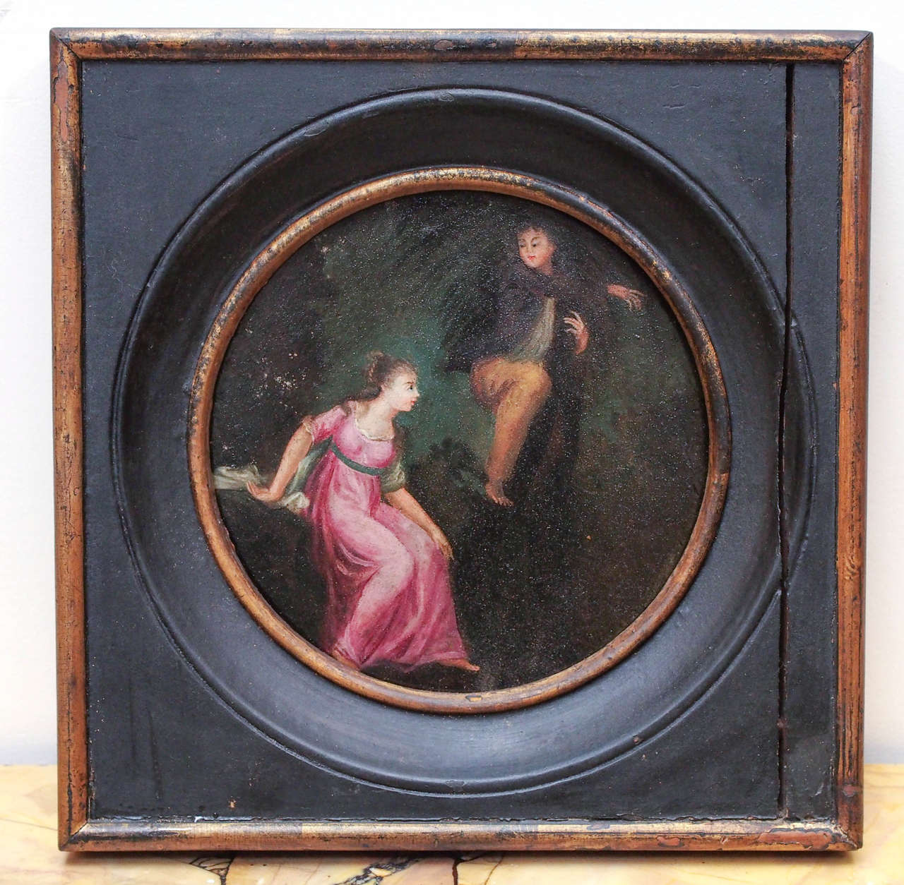 Set of ten period French Directoire oil on board paintings depicting the story of 