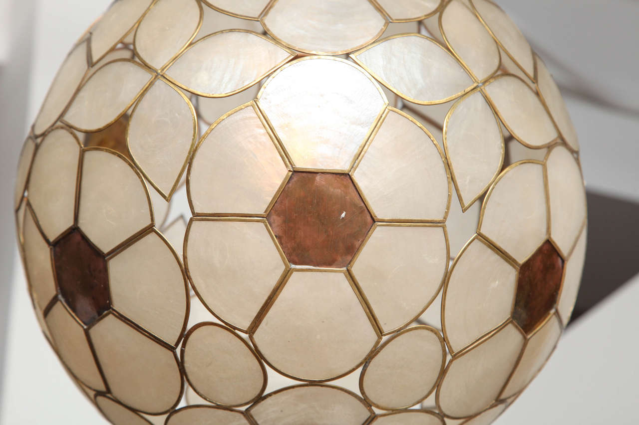 capiz shell globe chandelier