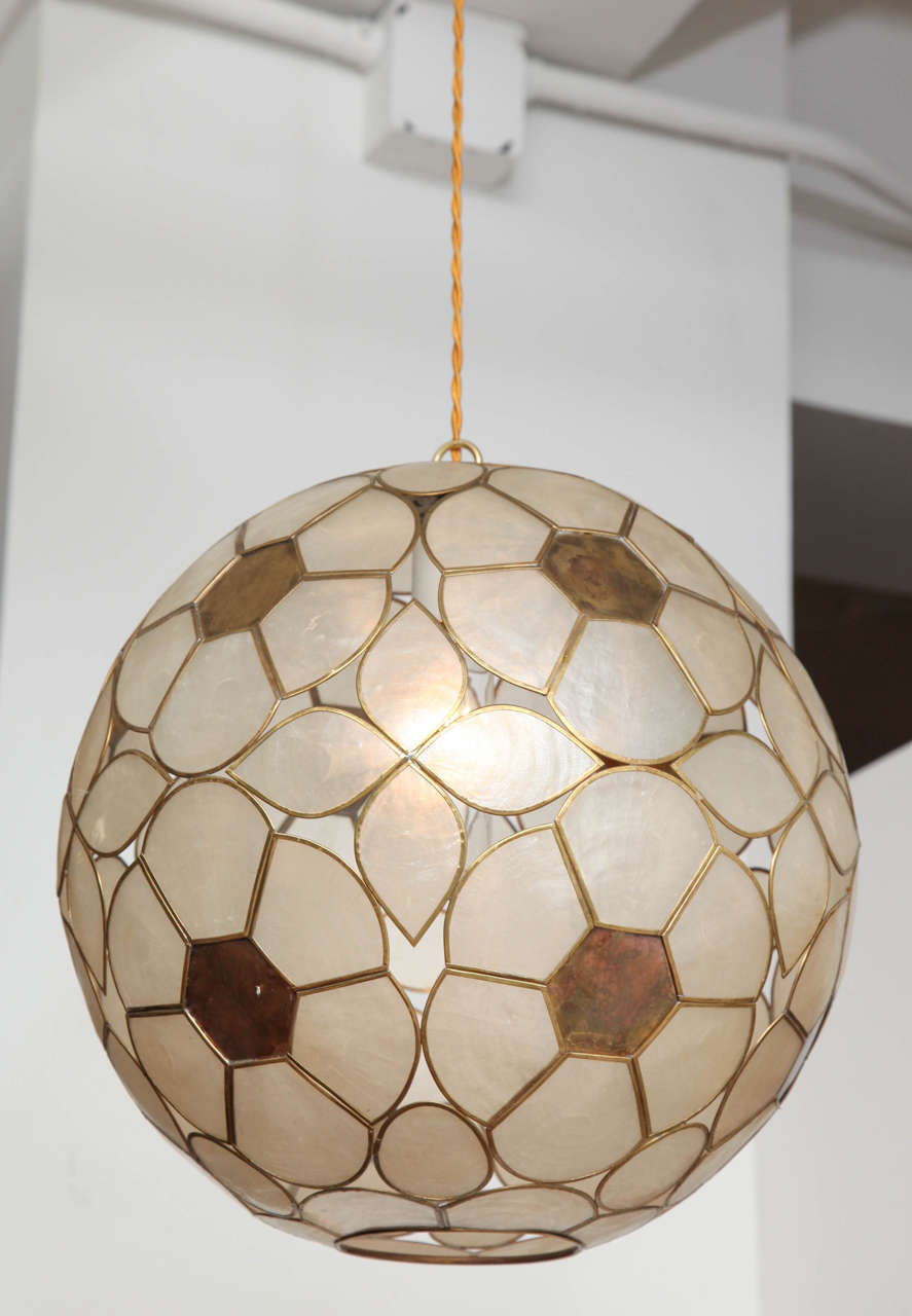 capiz shell globe chandelier
