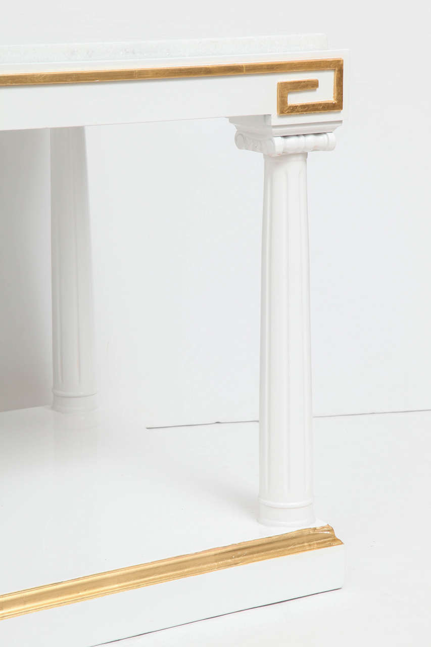 Grosfeld House White Lacquer and Gold Leaf Side Tables In Good Condition In New York, NY