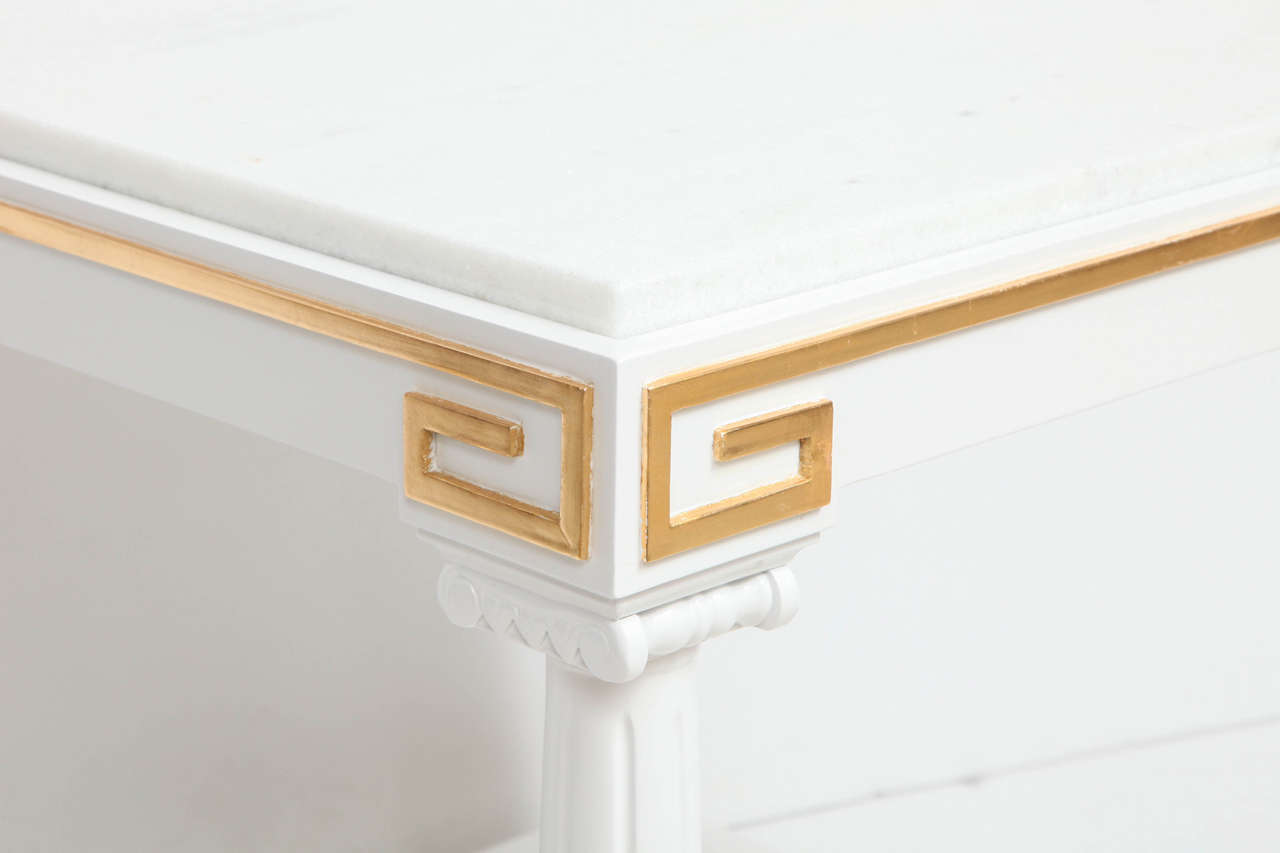 20th Century Grosfeld House White Lacquer and Gold Leaf Side Tables