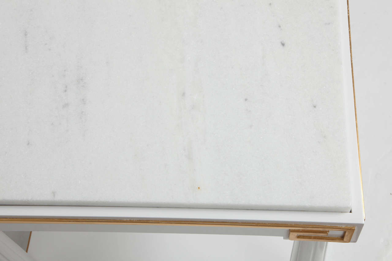 Grosfeld House White Lacquer and Gold Leaf Side Tables 1