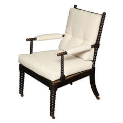 Antique 19th Century Ebonized Bobbin Chair