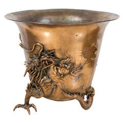 Chinese Dragon Bronze Cachepot