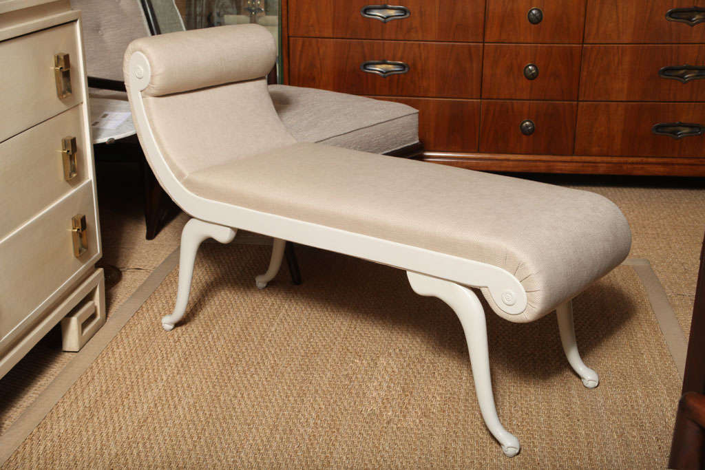 Upholstered photographers chaise in Neo Classical style