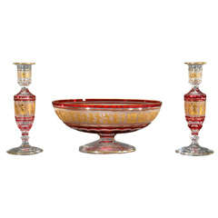 Rare Val St. Lambert Centerpiece/Console Set 10