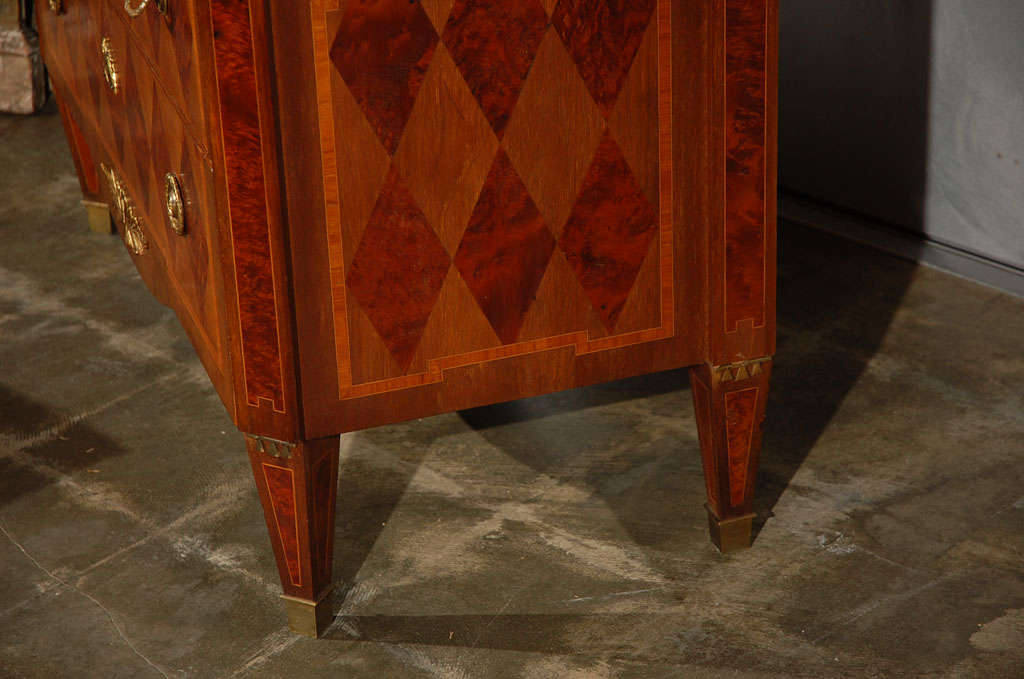 Swedish Marble Top Marquetry Commode For Sale 2