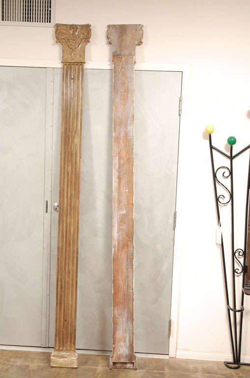 Italian Decorative Pr of Wall Half Columns For Sale