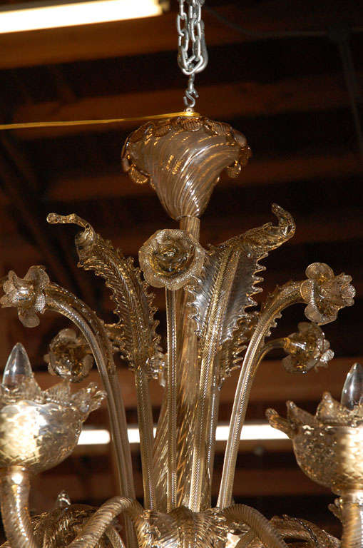 Murano Glass Large Venetian 8 Light Chandelier For Sale