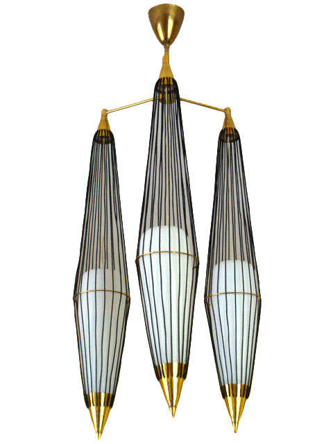 Blown Glass 1950s Italian Chandelier by Arredoluce For Sale
