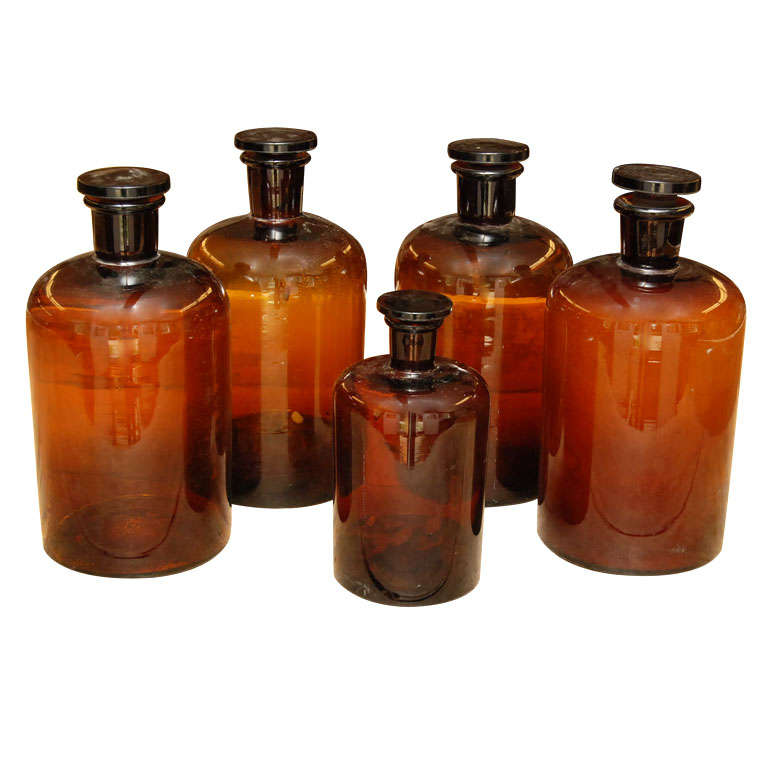 Amber Apothecary jars from France