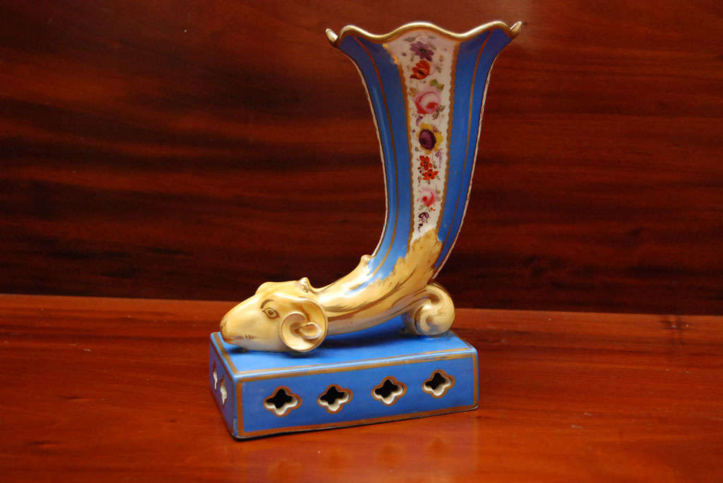 Pair of  English Cornucopia Form Vases 1