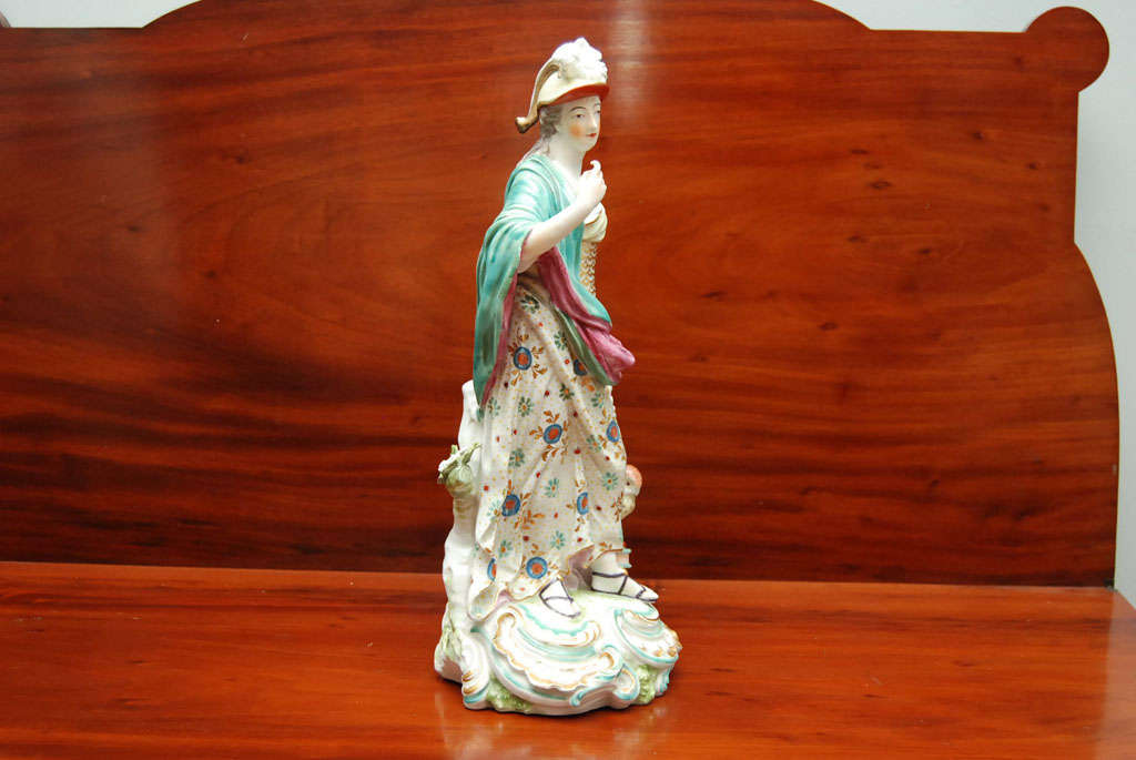 18th Century and Earlier Large Early Derby Figure of Minerva, The Goddess of Wisdom