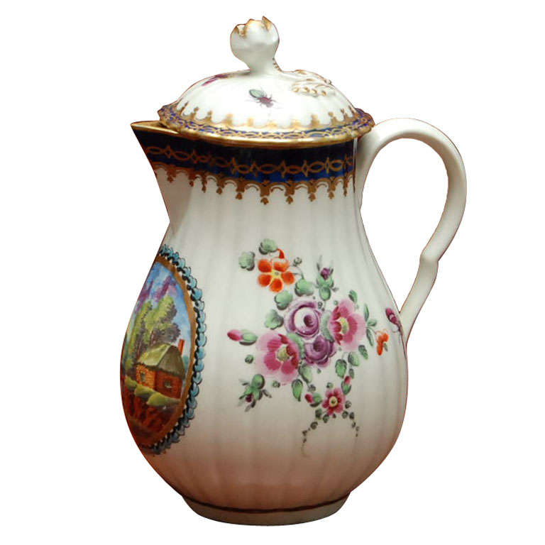 Early Worcester Scenic Porcelain  Milk/Cream Jug