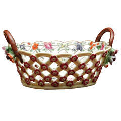 Worcester Porcelain Yellow Ground Basket Ca. 1765