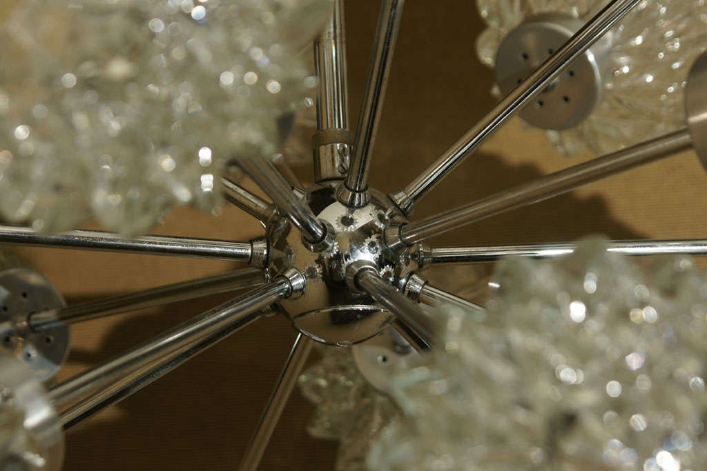 Spectacular 18  Cut Glass Globe Sputnik Chandelier 2