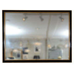 Grand Scale Lacquer and Gold Leaf Deco Mirror